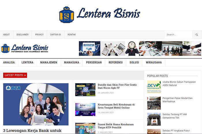 Website Lentera Bisnis